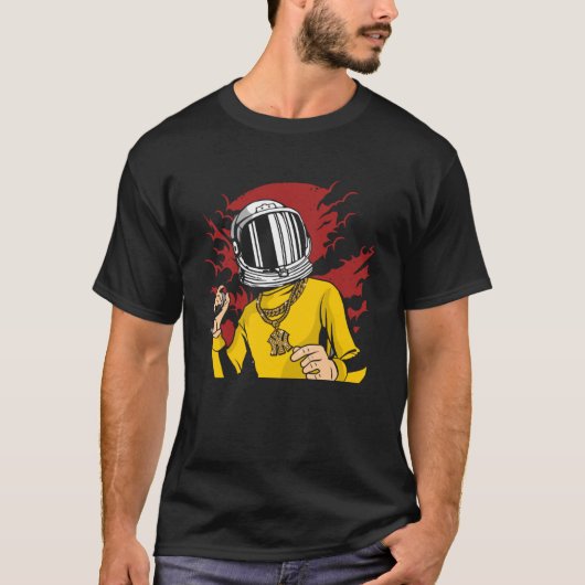 Karate en Kung Fu ruimtevaarder Mars reflecteren T-shirt (Voorkant)