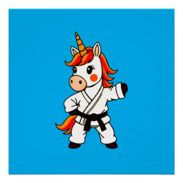 Karate en Unicorn.Fantastisch Perfect Poster