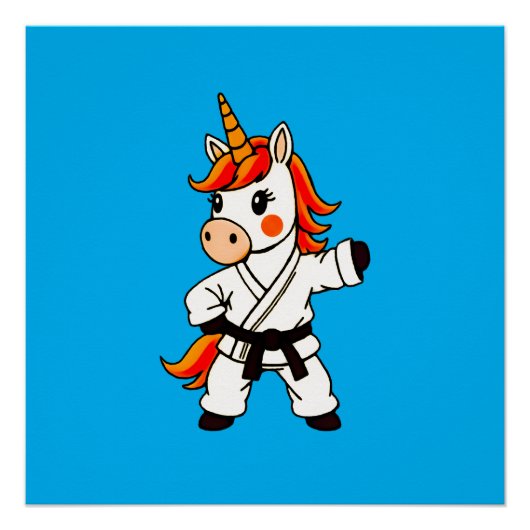 Karate en Unicorn.Fantastisch Perfect Poster (Voorkant)