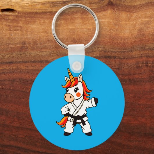 Karate en Unicorn.Fantastisch Sleutelhanger (Voorkant)