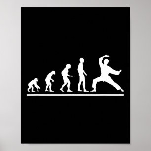 Karate Evolutie Karate Chop Mannen Grappige Karate Poster