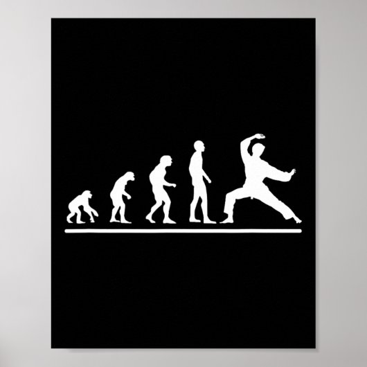 Karate Evolutie Karate Chop Mannen Grappige Karate Poster (Voorkant)