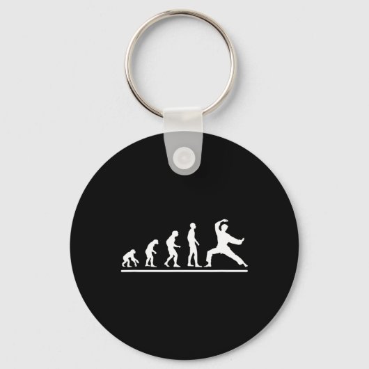 Karate-evolutie Karate Klap Mannen Grappige Karate Sleutelhanger (Voorkant)