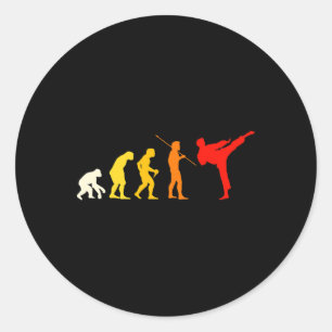 Karate Evolutie Kung Fu Shotokan Cadeau Martial Ar Ronde Sticker