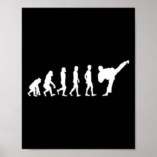 Karate Evolutie Perfect Cadeau Judo Vechtkunst Ka Poster (Voorkant)