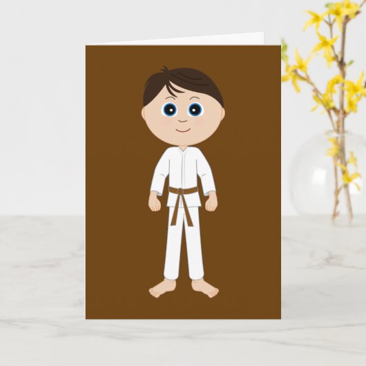 Karate feliciteert Brown Belt Kaart (Gele Bloem)