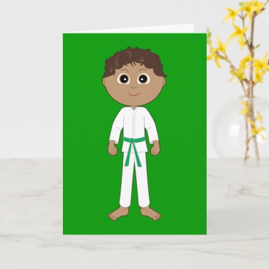 Karate feliciteert Green Belt Kaart (Gele Bloem)