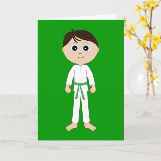 Karate feliciteert Green Belt Kaart (Gele Bloem)