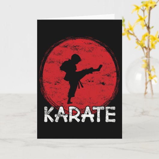 Karate Fighter Boy - Japan - Child Does Karate Kic Kaart (Gele Bloem)