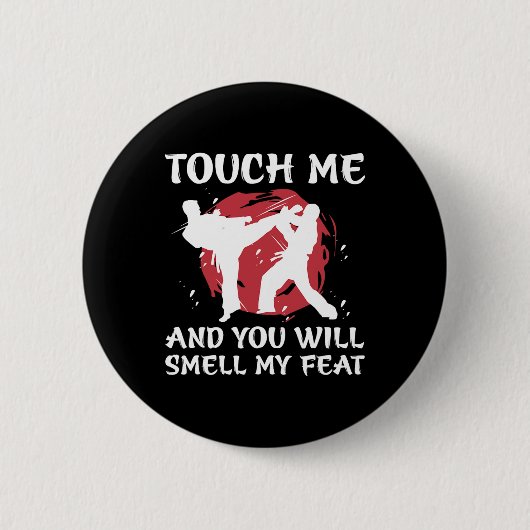 Karate Fighter Boy Youth Men Japanese Martial Arts Ronde Button 5,7 Cm (Voorkant)