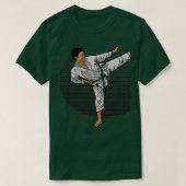 Karate Fighter Do A Sidekick Kick T-shirt (Design voorkant)