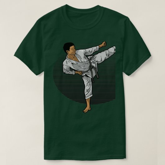 Karate Fighter Do A Sidekick Kick T-shirt (Design voorkant)