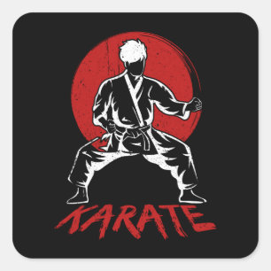 Karate Fighter Karate Pose Karate Kick Vierkante Sticker