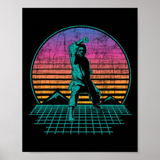 Karate Fighter - Retro Karateka Martial Arts Self  Poster (Voorkant)