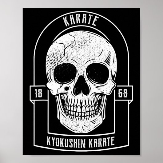 Karate Fighter Skeleton Japan Martial Arts  Poster (Voorkant)