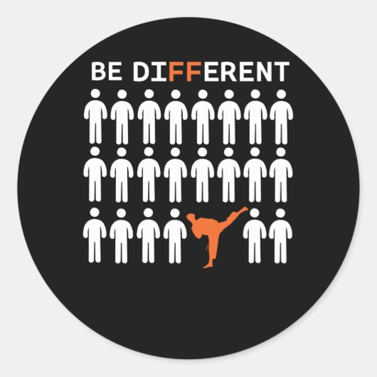 Karate Fighters zijn anders! Ronde Sticker (Voorkant)