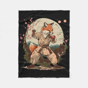 Karate Fox Motief Taekwondo Jiu-jitsu Mma Kickboks Fleece Deken