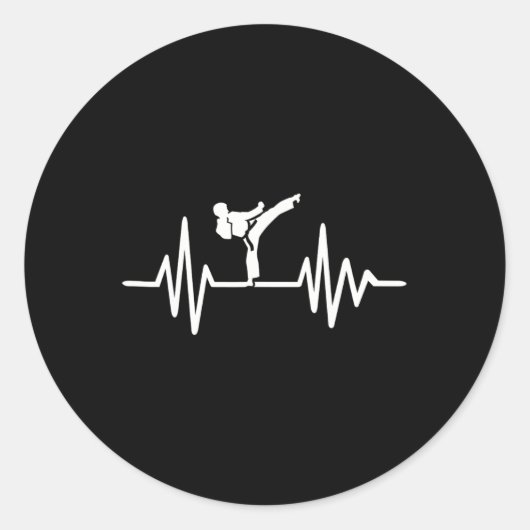 Karate Frequentie Ronde Sticker (Voorkant)