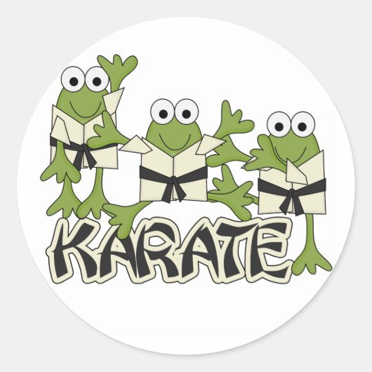 Karate Frogs Tshirts en Gifts Ronde Sticker (Voorkant)