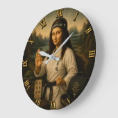 Karate Funny Mona Lisa Martial Arts Gift Grote Klok (Hoek)