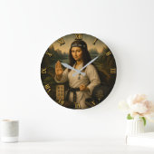 Karate Funny Mona Lisa Martial Arts Gift Grote Klok (Huis)