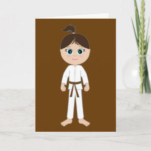 Karate Gefeliciteerd Brown Belt Girl Kaart