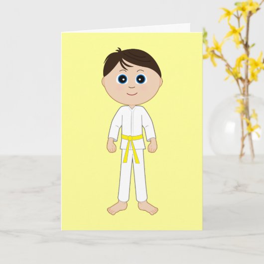 Karate Gefeliciteerd Yellow Belt Kaart (Gele Bloem)
