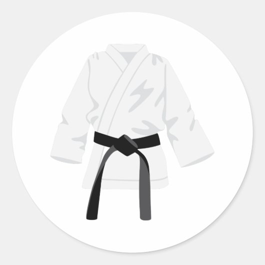 Karate Gi Black Belt Ronde Sticker (Voorkant)