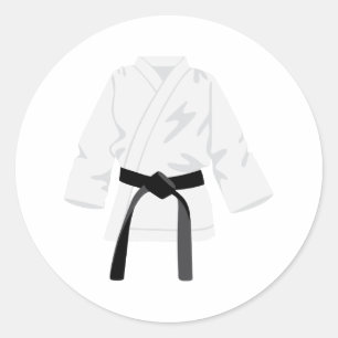 Karate Gi Black Belt Ronde Sticker