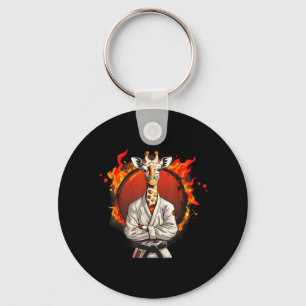 Karate Giraffe Dier Mma Taekwondo Vechtkunst Sleutelhanger