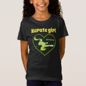Karate Girl Black Limoen Yellow Modern Trendy Chic T-shirt (Voorkant)