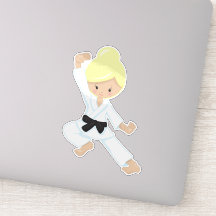 Karate Girl, Cute Girl, Black Belt, Blonde Hair
