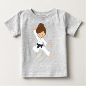 Karate Girl, Cute Girl, Black Belt, Brown Hair (Voorkant)