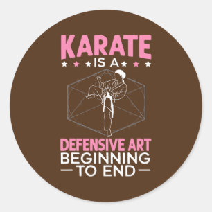 Karate Girl Defensieve Kunst Ronde Sticker