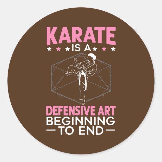 Karate Girl Defensieve Kunst Ronde Sticker (Voorkant)