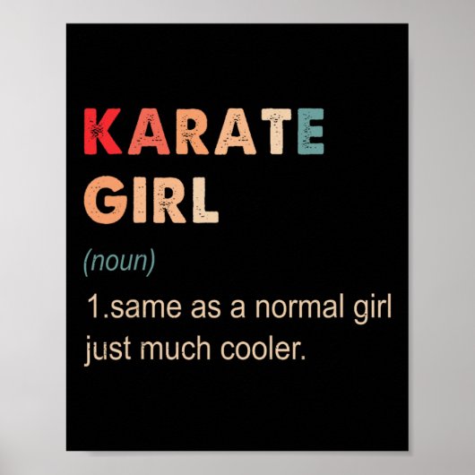 Karate Girl Definition Funny Karate Lover Gift For Poster (Voorkant)