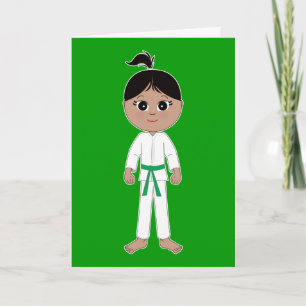 Karate Girl feliciteert de Groene Belt Kaart