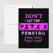 Karate Girl Funny Black Belt Taekwondo Fighting Briefkaart (Voorkant / Achterkant)