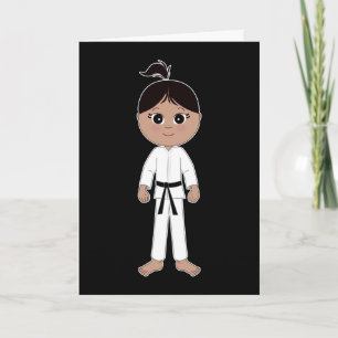 Karate Girl gefeliciteerd Black Belt Kaart
