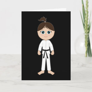 Karate Girl gefeliciteerd Black Belt Kaart