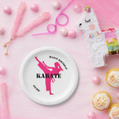 Karate Girl Happy Birthday met Bord op papier (Feest)