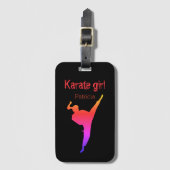 Karate Girl Japan Martial Art Bagagelabel (Voorkant (verticaal))
