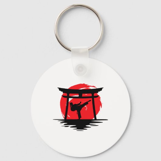 Karate Girl Japanese Gate  Sleutelhanger (Voorkant)