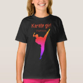 Karate Girl Personalized Name T-shirt (Voorkant)