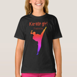 Karate Girl Personalized Name T-shirt