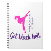 Karate Girl Pink Black Belt Modern Trendy  Notitieboek (Voorkant)