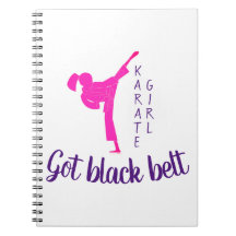 Karate Girl Pink Black Belt Modern Trendy 