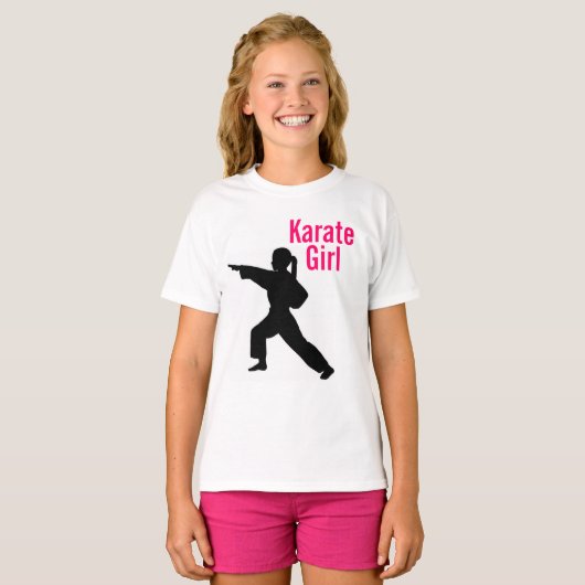 Karate Girl Ringer T Shirt (Voorkant volledig)