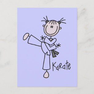 Karate Girl Tshirts en Gifts Briefkaart
