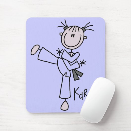 Karate Girl Tshirts en Gifts Muismat (Met muis)